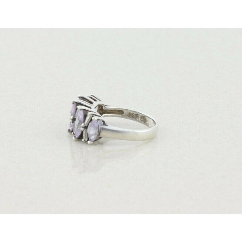 Sterling Silver Purple and White CZ Ring Size 7 1/4 - Picture 8 of 8